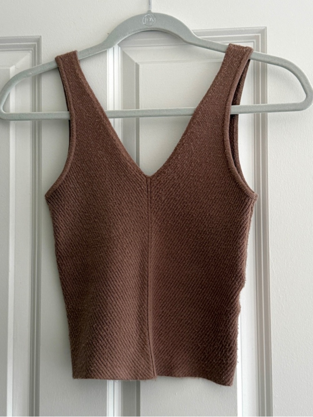Abercrombie & Fitch Brown Ribbed V-Neck Knit Tank size extra small